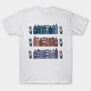 Amsterdam Houses and Tulips T-Shirt